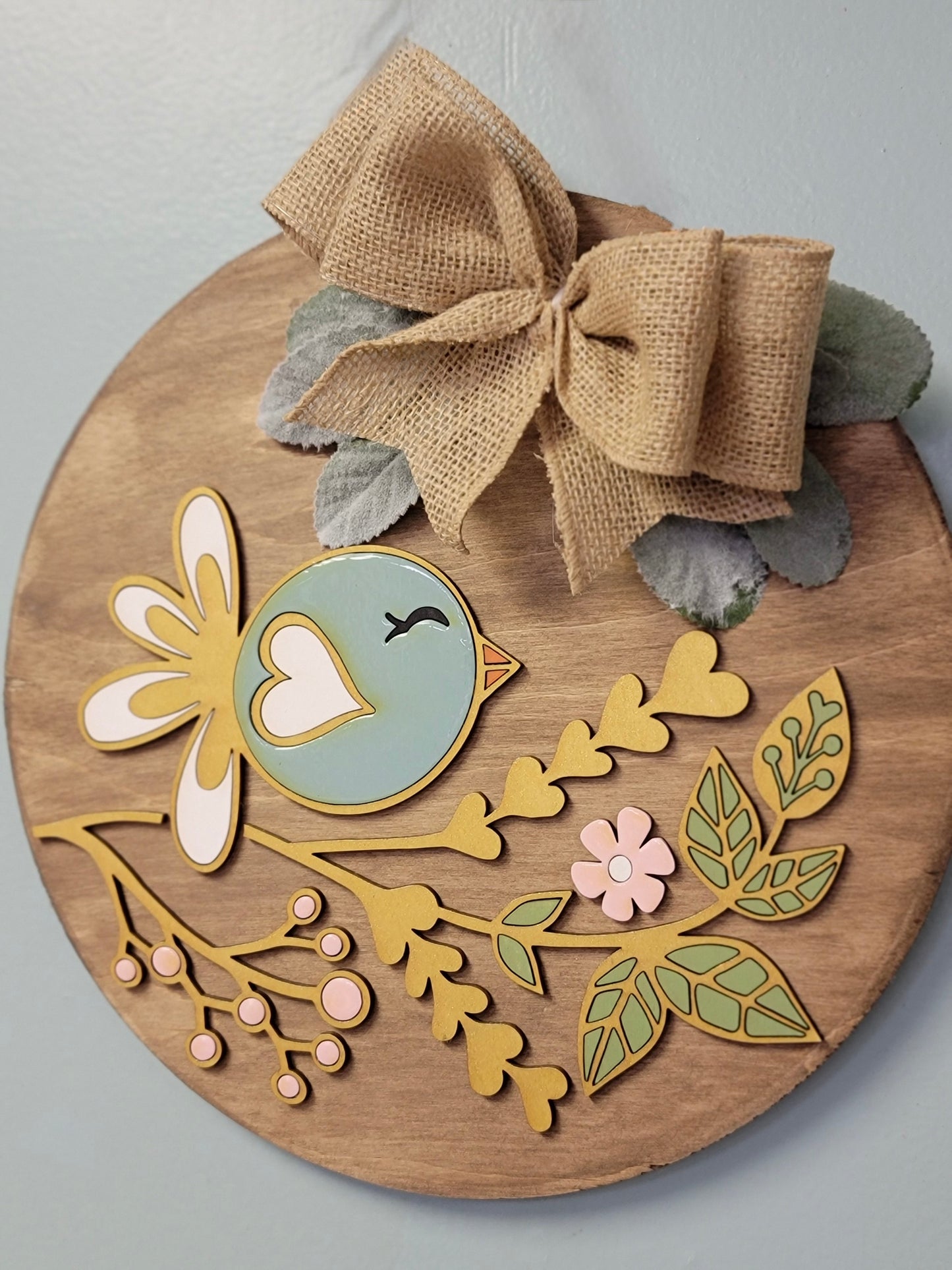 Bird Floral 12in round