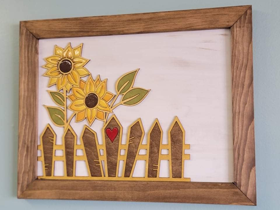 Sunflower Fence 12x16in gallery sign (no frame included)