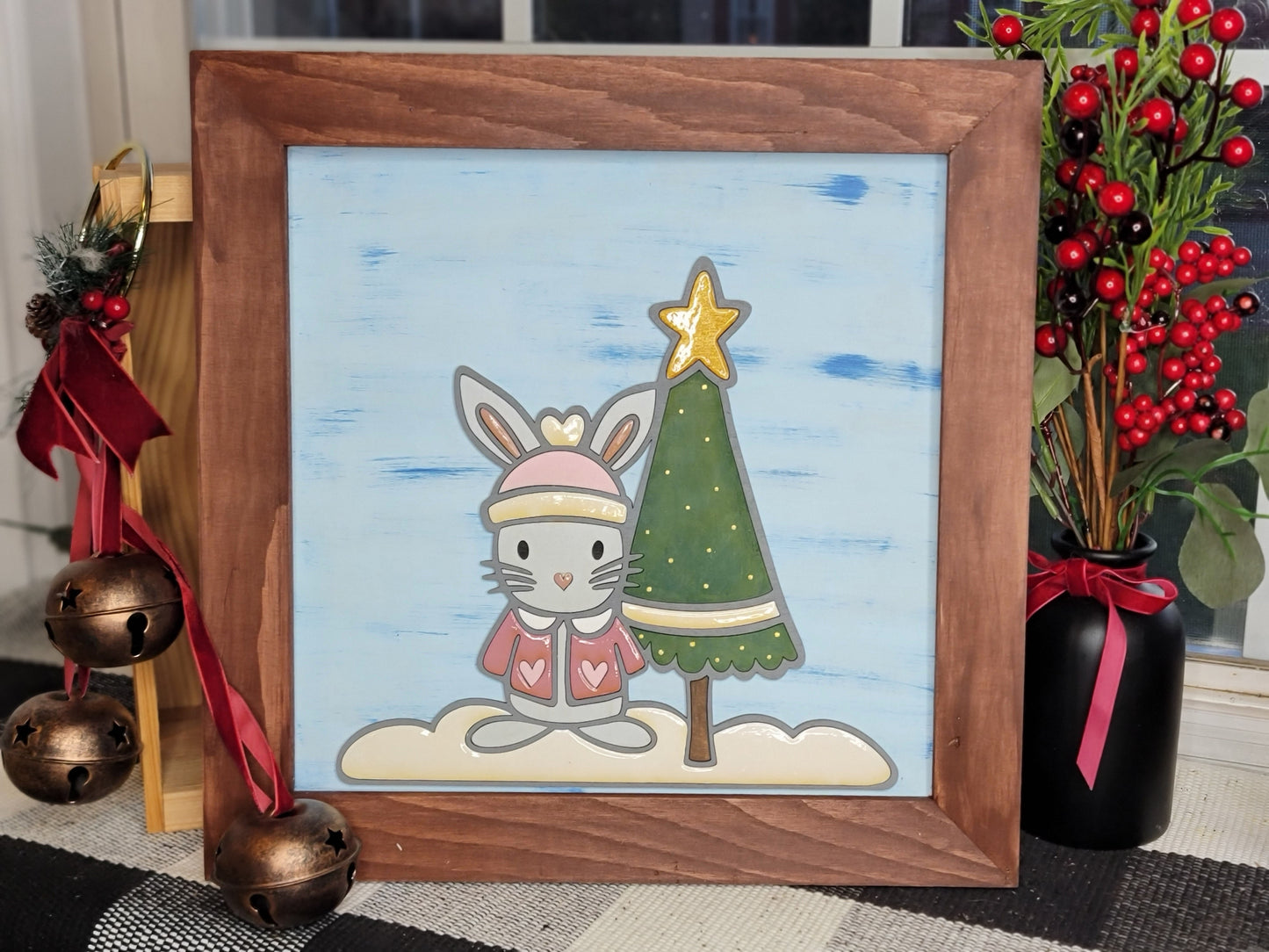 Tree and Bunny 12x12in square (no frame included)