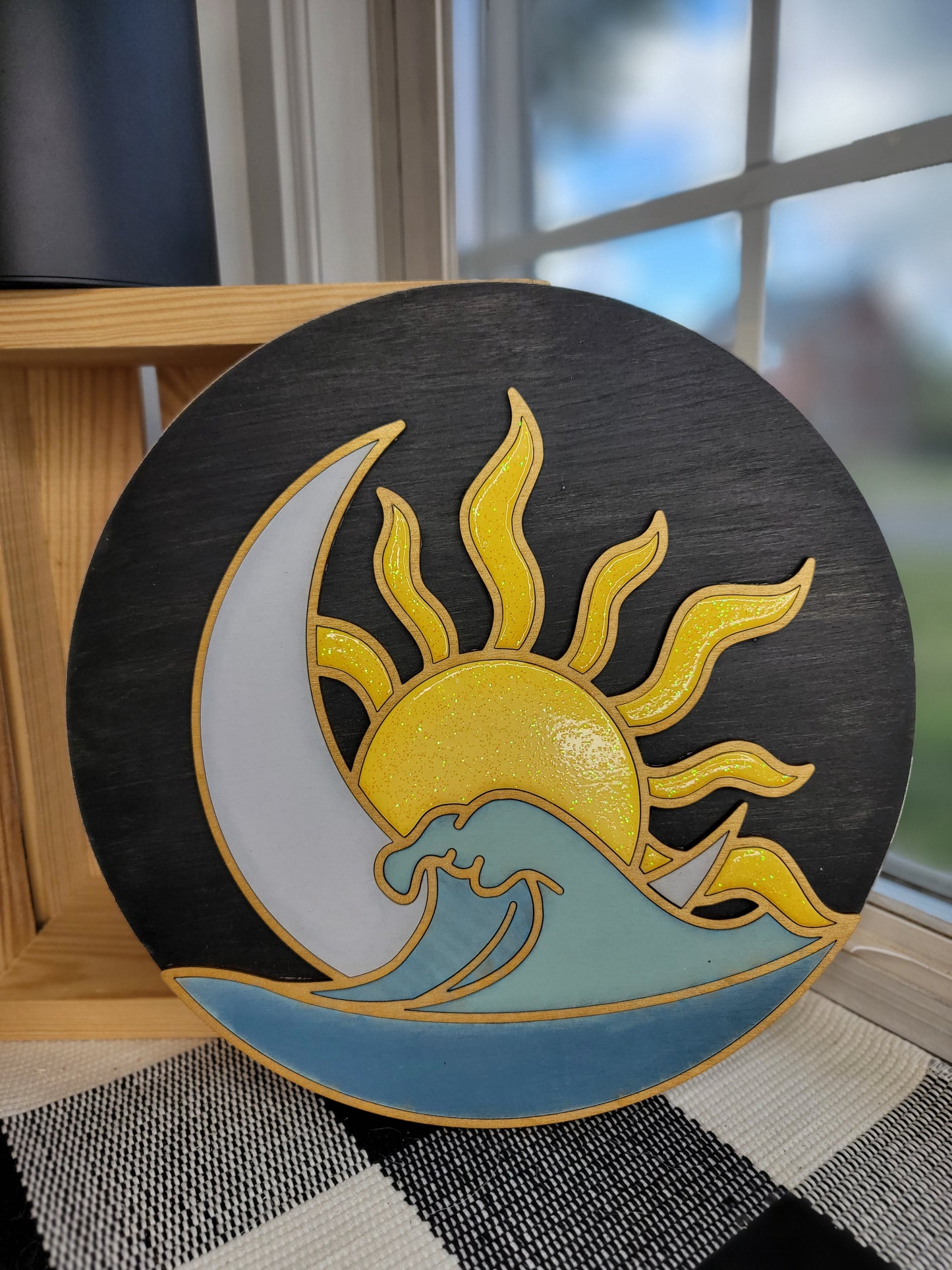 Waves and Sun Round 12in round