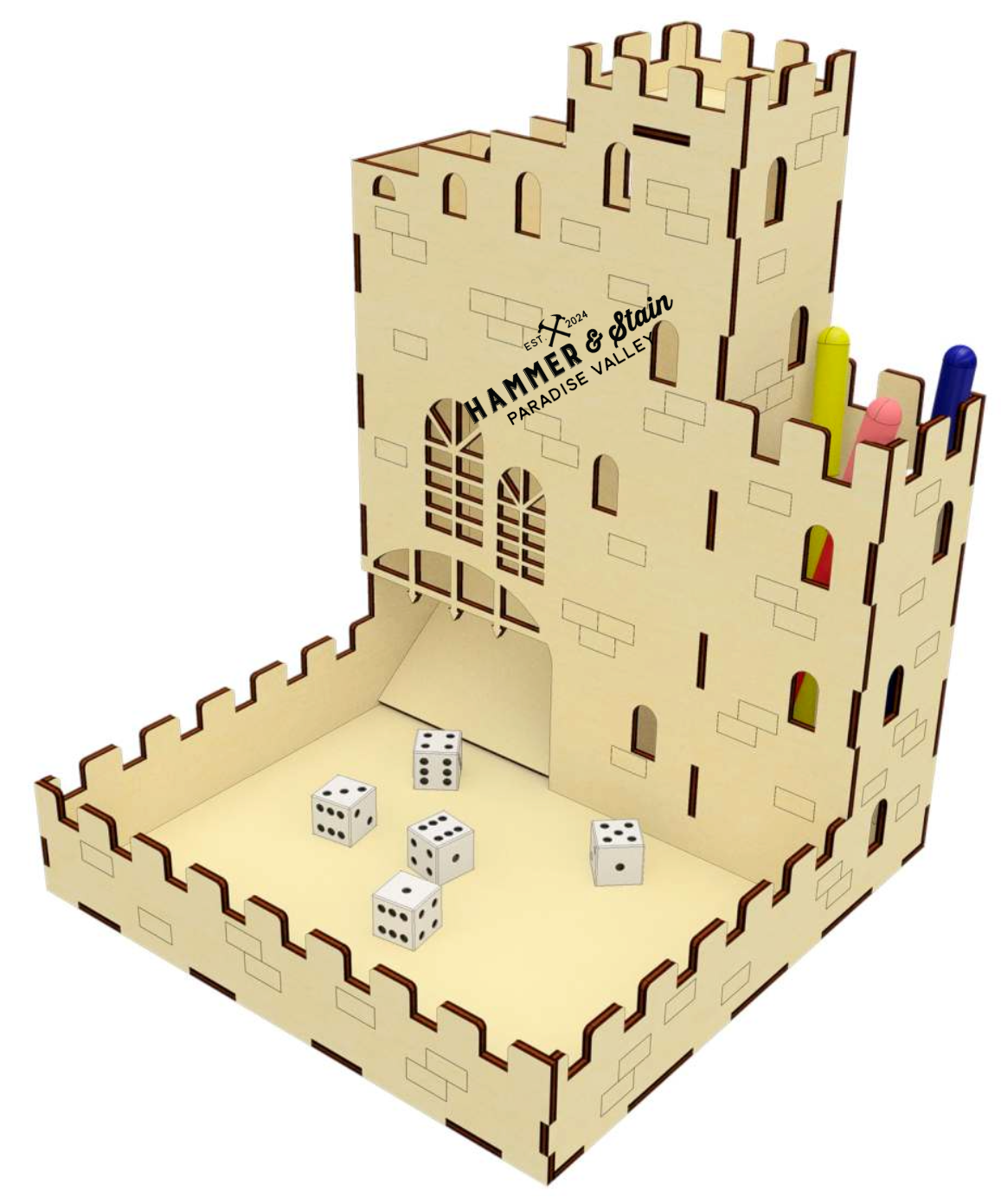 Dice Castle with Pencil Holder