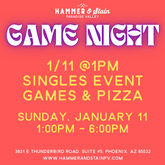 01/11 Sunday 1:00-6:00pm - Craft, Play & Mingle - A Singles Social