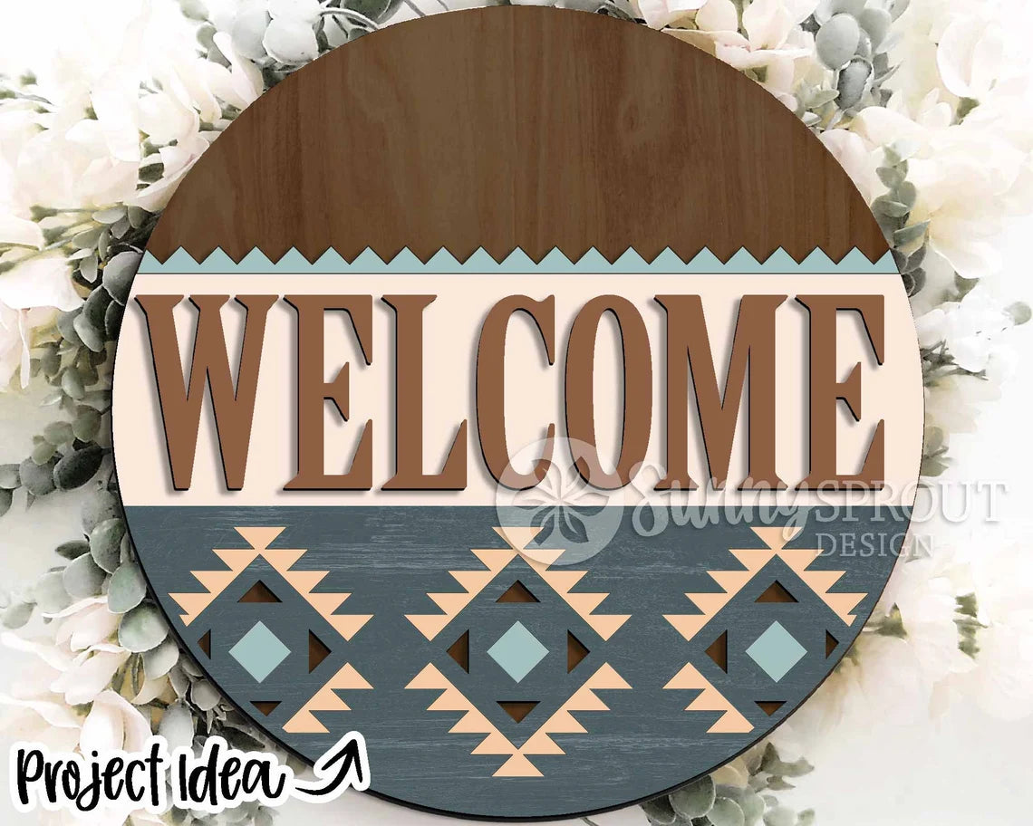 Welcome Aztec Pattern